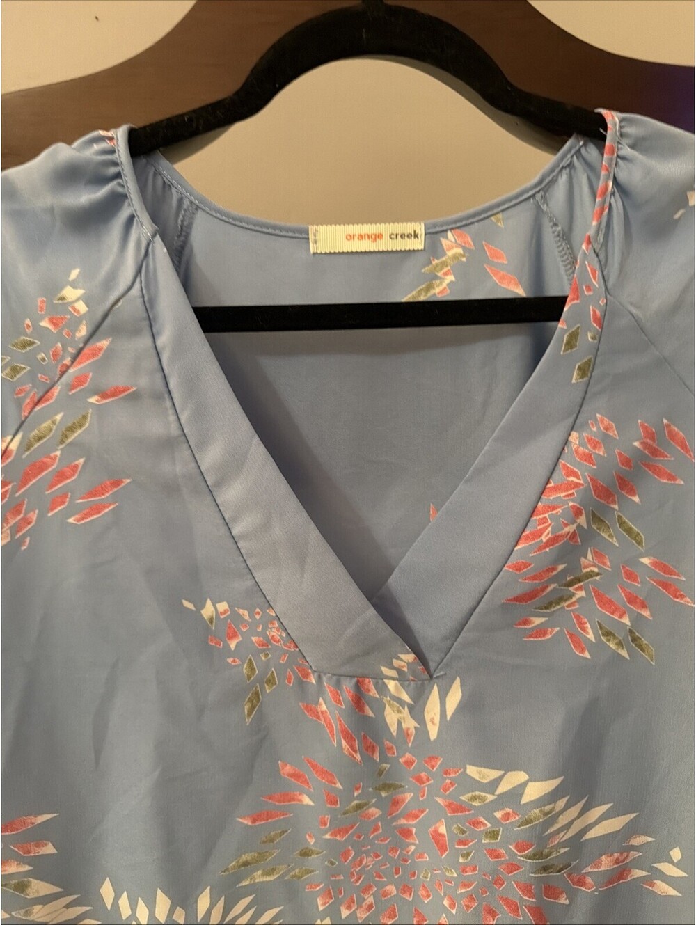 Orange Creek Top Floral Small 3/4 Sleeve Elastic On Arms - Picture 6 of 15